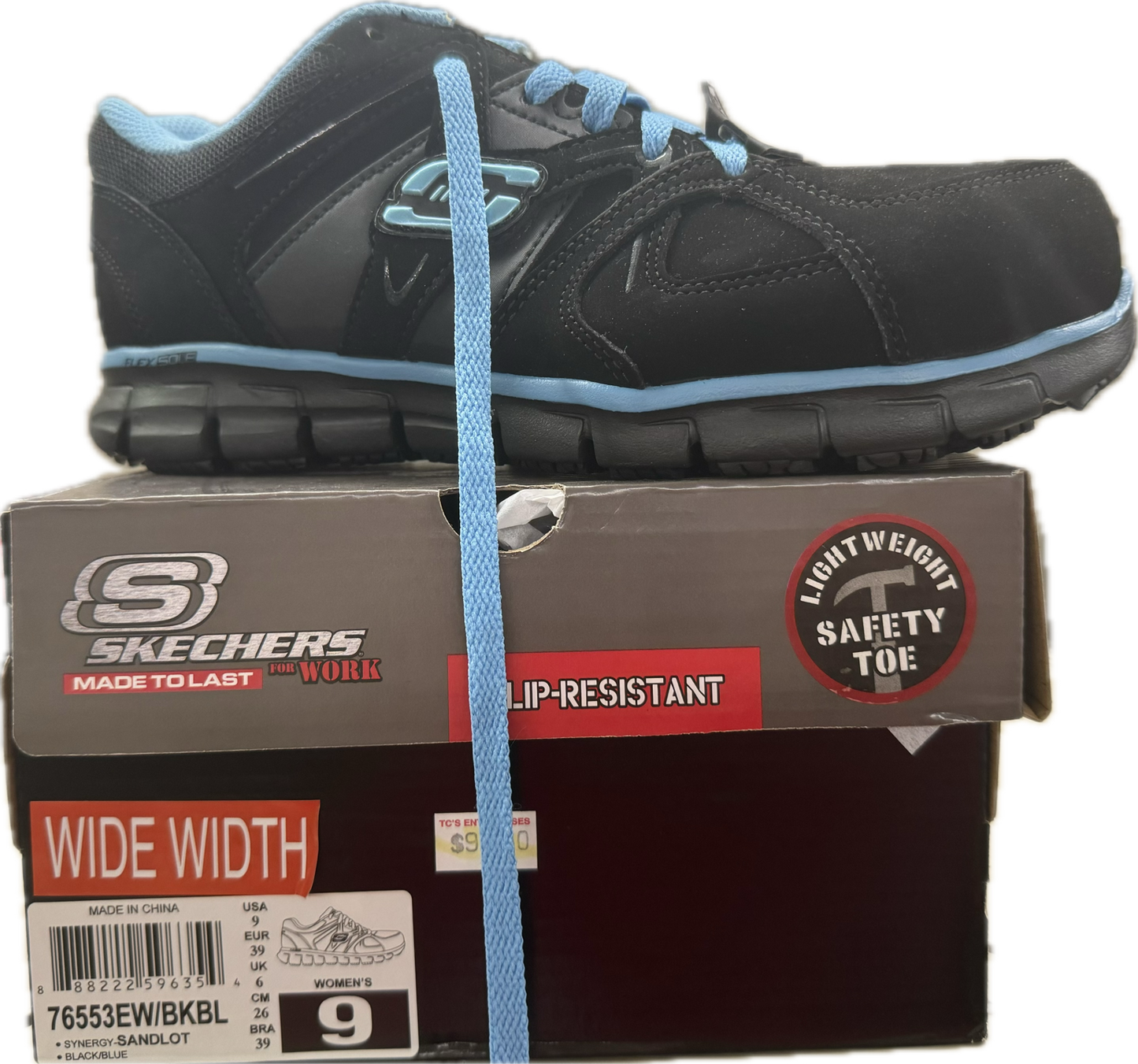 Skechers Work Synergy Sandlot Women’s Safety Toe Shoes – Black/Blue