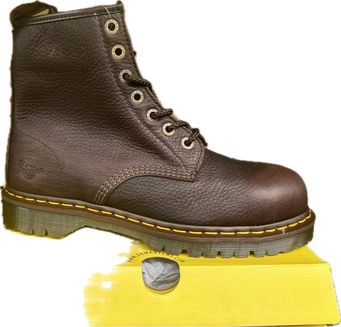 Dr. Martens Icon 7B10 Industrial Bear Steel Toe Work Boots Bark Brown