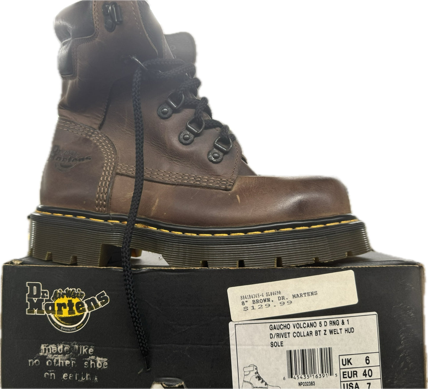 Dr. Martens Gaucho Volcano Brown Leather 8” Work Boots Men’s