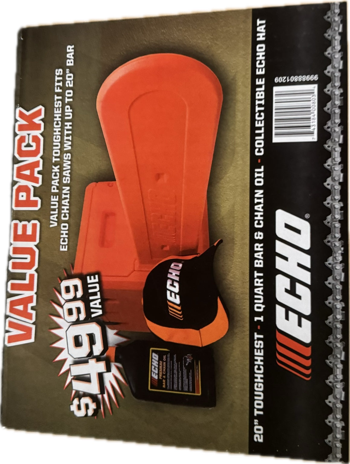 Echo Chainsaw Value Pack – 20” ToughChest Carrying Case, Bar & Chain Oil, Hat & Bar Cover – Fits Chainsaws Up to 20”