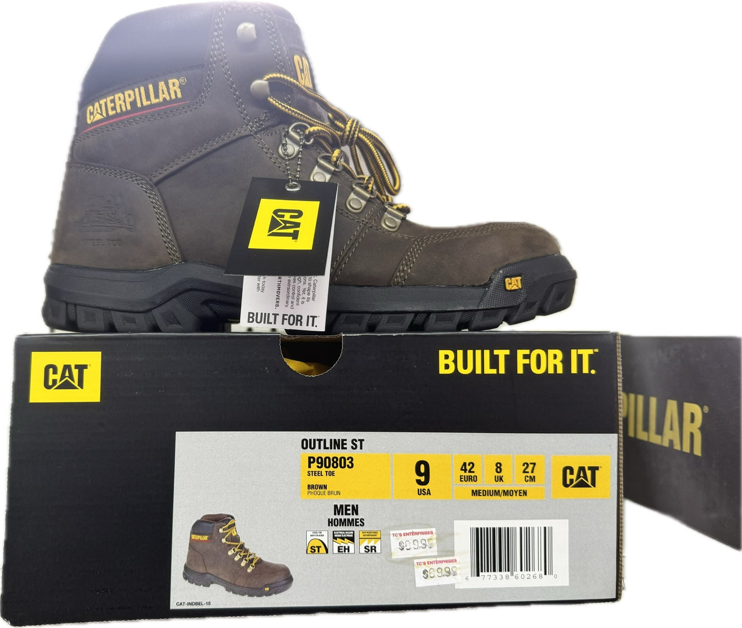 CAT Outline ST Men’s Steel Toe Work Boot – Brown (P90803)
