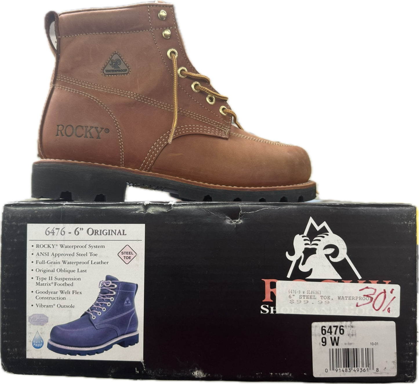 Rocky Original 6” Waterproof Steel Toe Work Boot – Brown (6476)