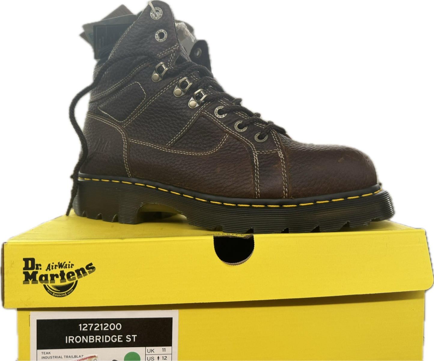 Dr. Martens Ironbridge ST Steel Toe Work Boots Brown Leather Men’s Style 12721200