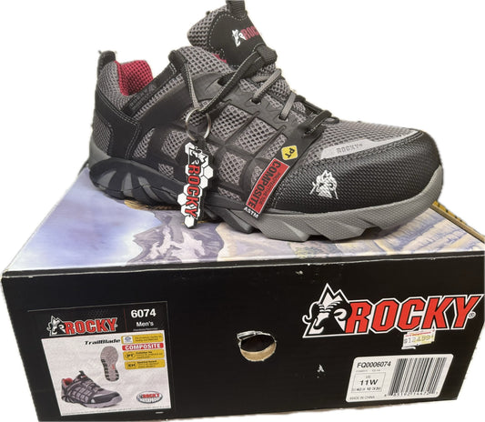 Rocky TrailBlade Composite Toe Waterproof Work Shoes – Gray/Black – Men’s Size 11 Wide – Style FQ0006074 – Brand New